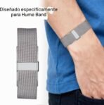 Pulsera de nailon de repuesto para Hume Band, pulsera tejida transpirable con hebilla de metal ajustable para Hume Health Band Tracker Fitness Comfort uso durante todo el día (gris)
