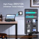 Hoppac Adaptador de Enchufe 5 en 1 para Reino Unido, Adaptador Tipo G con 3 USB A y 1 USB C para Irlanda, Hong Kong, Singapur, Malasia, Malta, Chipre, Qatar y Pakistán, Blanco