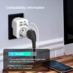 Hoppac Adaptador de Enchufe 5 en 1 para Reino Unido, Adaptador Tipo G con 3 USB A y 1 USB C para Irlanda, Hong Kong, Singapur, Malasia, Malta, Chipre, Qatar y Pakistán, Blanco