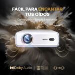 Proyector AURZEN Eazze D1 Soporte 4K | NetfIix/Auto Focus/Keystone/DoIby Audio oficial, Full HD 1080P nativo, con una aplicación Youtube/Prime Video incorporada