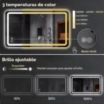 Espejo de baño con luz LED Espejos de baño con LED 120 x 70 cm
