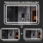 Espejo de baño con luz LED Espejos de baño con LED 120 x 70 cm