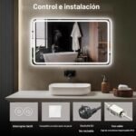 Espejo de baño con luz LED Espejos de baño con LED 120 x 70 cm