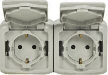 Legrand Forix 782394 – Toma de Pared Doble 16 A, Superficie, Estanca IP44, con Tapa Gris