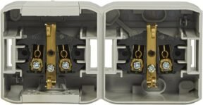 Legrand Forix 782394 – Toma de Pared Doble 16 A, Superficie, Estanca IP44, con Tapa Gris