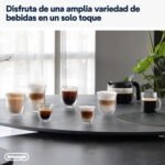 De’Longhi Dinamica Plus ECAM382.70.B, Cafetera Automática en Grano, Máquina de Capuchino con LatteCrema Caliente, Cafetera Espresso, Taza con 18 Recetas, Pantalla TFT 3,5», 1450W, Negra