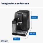 De’Longhi Dinamica Plus ECAM382.70.B, Cafetera Automática en Grano, Máquina de Capuchino con LatteCrema Caliente, Cafetera Espresso, Taza con 18 Recetas, Pantalla TFT 3,5», 1450W, Negra