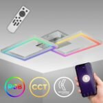 BKLicht Lámpara de techo LED Smart WiFi I Aplicación y control remoto I Regulable I CCT I RGB I Control por voz I Compatible con iOS y Android
