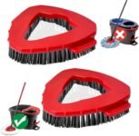 2 estropajos para Vileda Turbo EasyWring, Triangle Mop Spin Mop Head Ersatz, Bodenwischer Scheuerbürste Reinigungsbürste für Badezimmer und Küchenfliesen