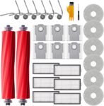 28 Piezas Accesorios para Robot Roborock QV 35A / QV 35S / QR 798 / QR 598, 2 Cepillos Principales, 6 Toallas, 6 Filtros, 6 Bolsas para el Polvo, 6 Cepillos Laterales, 2 Herramientas de Limpieza