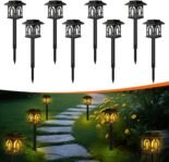 8 Piezas Luces Solares LED Jardín Exterior, Luces de Camino Solar Exterior, IP65 Impermeable, Iluminación Decorativa para Jardín, Paisajes, Caminos, Patios, Pasillos, Césped (Blanco Cálido)