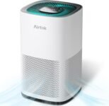 AIRTOK Purificador de Aire, Purificador de Aire con Filtro Hepa 13 Área de Cobertura Máxima de 92 m² (990 Ft²), Filtro HEPA para Alergias, Humo, Caspa de Mascotas y Olores con Luz Nocturna, AP1001