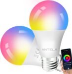 ANTELA Bombillas Alexa E27 WiFi Bombillas LED Inteligentes 9W 806LM, Bombilla RGB 2700K-6500K Compatible con Google Home/Alexa, 2 Piezas