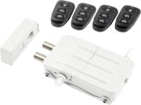 ARREGUI CI10B-E Cerradura de Puerta de Seguridad Invisible con 4 Mandos a Distancia, Antirrobo, Antigolpes, Cerradura Electrónica, Cerradura Inalámbrica, Cerrojo Interior, Blanco