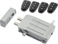 ARREGUI CI10P Cerradura de Puerta de Seguridad Invisible con 4 Mandos a Distancia | Antirrobo | Anti-aplastamiento | Cerradura de puerta electrónica | Cerradura inalámbrica | Cerradura interior | Plata