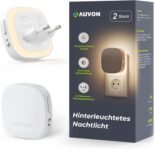 AUVON Luz Nocturna Infantil, Luz con Sensor de Movimiento y Sensor Crepuscular, 2 Piezas Luz Nocturna Bebé Color Ajustable 1-50 lm, Escaleras, Dormitorio, Cocina