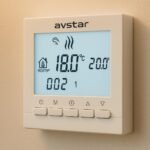 AVStar – Termostato inteligente digital programable para calefacción de calderas de gas – Pantalla LCD para facilitar el control y la programación (Blanco)