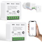 AXFEE Interruptor Inteligente WiFi, Interruptor WiFi Inteligente DIY de 2 Vías, 2 Piezas Interruptor WiFi Inteligente Programable de 2,4 GHz, Compatible con Alexa y Google Home, 10A 2400W