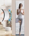 Adhesivo de pared acrílico de cuerpo completo grande y largo, adhesivo flexible sin marco para espejo para decoración del hogar y el baño (30x30cm, 4 unidades)