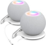 AhaStyle – Soportes de pared para Apple Homepod Mini (gestión de cables integrada) Soporte estable de ABS compatible con HomePod Mini (necesita taladrar) (paquete de 2)