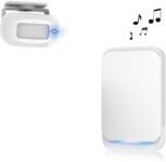 Aktivstar Sensor de Movimiento con Alarma Sonora para Entradas/Sensor de Movimiento para Hogar y Comercio, Timbre Inalámbrico, Alarma de Seguridad, Detector de Presencia Portátil, (Blanco)