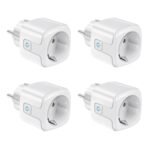 Alexa Smart Plug Pack de 4, Toma Wi-Fi 2,4 GHz 16A con Medidor de Consumo, Enchufe Inteligente con Control por Voz, Control Remoto, Temporizador, Compatible con Alexa, Google Home, Smart Life