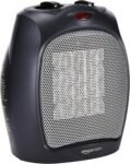 Amazon Basics Calefactor cerámico 1800 W con termostato regulable, negro