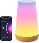 Auxmir Lámparas de Noche WiFi, Lámpara de Mesa LED, Compatible con Alexa y Google Home, Luz Nocturna 256 Colores, Control Táctil y App Tuya Smart/Smart Life, Solo 2.4GHz
