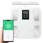 Báscula corporal inteligente, con 8 electrodos y sensores portátiles, báscula digital para grasa corporal, IMC y masa muscular, 25 analizadores de datos corporales de hasta 180 kg/400 lb