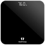 Báscula de Baño, Báscula Digital con Pantalla LED, Báscula de Peso Corporal de Alta Precisión, Máximo 180 kg, Tecnología Step-on, Negra