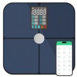 Báscula de Baño Digital, Báscula de Grasa Corporal y Músculo, Báscula Inteligente con 19 Medidas y Pantalla LED, Báscula de Peso Corporal Bluetooth Compatible con iOS Android Fitness APP