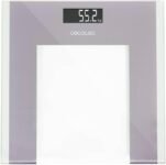Báscula de Baño Digital Cecotec Surface Precision Health. Plataforma de Vidrio Templado 30 x 30 cm, Pantalla LCD Invertida, Capacidad Máxima 180 kg, Diseño Extra Plano, Incluye Cinta Métrica