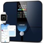 Báscula de Grasa Corporal Bluetooth, Báscula de Baño Digital INSMART con App Inteligente, 13 Monitores de Composición Corporal, para Android e iOS, 180 kg Negro (Azul Marino)