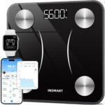 Báscula de Grasa Corporal Bluetooth, Báscula de Baño Digital INSMART con App Inteligente, 13 Monitores de Composición Corporal, para Android e iOS, 180 kg Negro