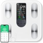 Báscula de grasa corporal Báscula de baño digital Báscula de peso corporal con pantalla grande, báscula inteligente Bluetooth con 22 medidas