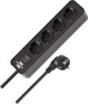 Brennenstuhl Ecolor Regleta con 4 tomas (cable de 1,5 m, con interruptor) negro