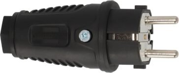 Brennenstuhl Enchufe de goma con contacto a tierra 230V/16A (IP54, apto para uso en exteriores, bueno para conectar un cable de extensión o reparar un cable dañado)