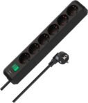 Brennenstuhl Regleta Eco-Line con 6 tomas (cable de 1,5 m, interruptor) negro