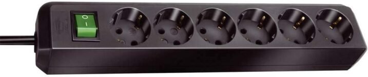 Brennenstuhl Regleta Eco-Line con 6 tomas (cable de 3 m, interruptor) negro