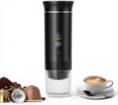 Cafetera espresso portátil con calentamiento rápido | USB-C | Cafetera portátil automática 3 en 1 fácil de usar | Ideal para viajes, oficina y camping (PRO 80ML LED)