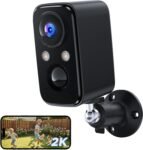 Cámara de Vigilancia WiFi Interior Exterior: Cámaras de Vigilancia Inalámbricas 2K Batería – Cámaras Vigilancia del Hogar WiFi Visión Nocturna Detector de Movimiento en Color IP66