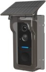Cámara de timbre inalámbrico con cubierta solar para sistema Tuya, videoportero 1080P, sensor de detección de movimiento y diseño impermeable IP65 para exteriores (negro)