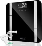 Cecotec Báscula de Baño Digital Surface Precision 9450 Full Health, Alta Precisión, Plataforma de Vidrio Templado de Seguridad, Pantalla LCD, Capacidad Máxima 180kgr, Cinta Métrica