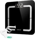 Cecotec Báscula de Baño Digital Surface Precision 9500 Smart Healthy Smart, Alta Precisión, Alta Seguridad Vidrio Templado Negro, Pantalla LCD Invertida, 180K