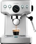 Cecotec Cafetera Express Barista Power Espresso 20 Barista Mini. 1465 W, 20 Bares, Manómetro y ThermoblocK, Vaporizador Orientable y Brazo con Doble Salida, 1,8 L de Capacidad