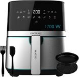 Cecotec Cecofry 5500 Pro Freidora de aire sin aceite 5,5 L con accesorios, 1700 W, Dietética y Digital, Táctil, Acabados en acero inoxidable, 8 modos, Pack de accesorios