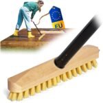 Cepillo de madera de 4 piezas con cerdas roscadas y mango roscado, cepillo de fregar PPN, ideal para limpiar balcones, terrazas, jardines, interiores y exteriores