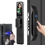 Cerradura Inteligente con Video y Cámara, Cerradura de Puerta Inteligente con Reconocimiento Facial 3D, WiFi Incorporado, Timbre con Video, Control de Aplicaciones, Admite 8 Idiomas