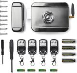 Cerradura de Seguridad Invisible con Mando a Distancia – para Puerta Exterior o Interior con 4 Mandos Antirrobo y Anti-Okupa – Negra