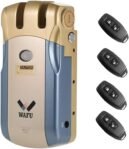 Cerradura de control remoto inalámbrico Seguridad invisible Entrada de puerta sin llave Cerradura inteligente Metal de aleación de zinc con sistema de seguridad de 2/4 llaves remotas